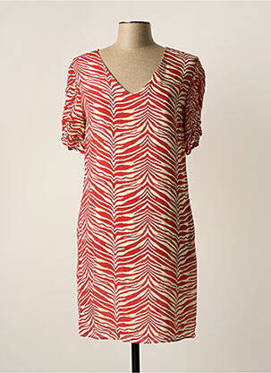Robe courte fermeture zippée au dos manches courtes rouge GAUDI femme