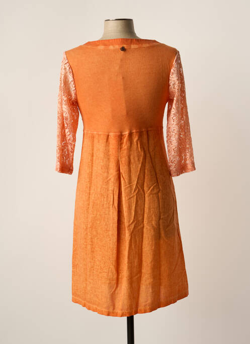 Robe mi-longue orange MALOKA pour femme