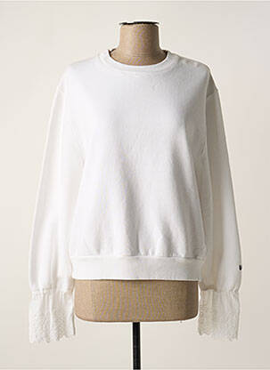 Sweat-shirt sans capuche blanc LEON & HARPER femme