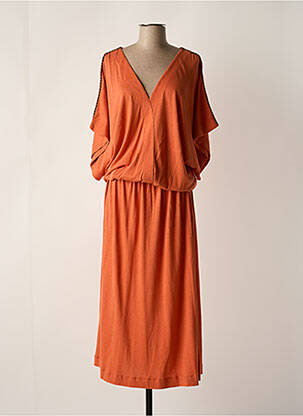 Robe longue orange DROLATIC pour femme