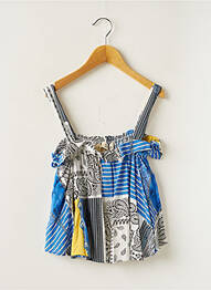 Top imprimé fantaisie fines bretelles bleu DIXIE fille