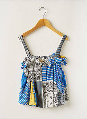 Top imprimé fantaisie fines bretelles bleu DIXIE fille