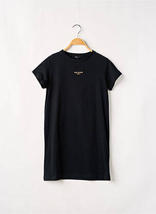 Robe mi-longue noir BALMAIN fille