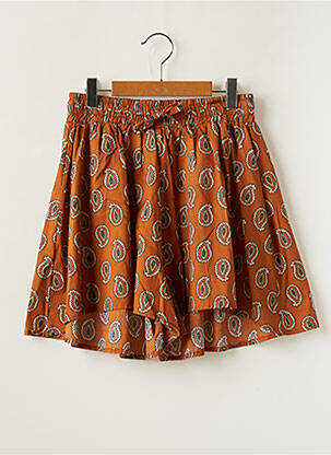 Short taille haute taille élastique marron DIXIE fille