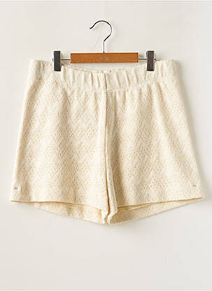 Short taille haute taille élastique beige BELLEROSE fille
