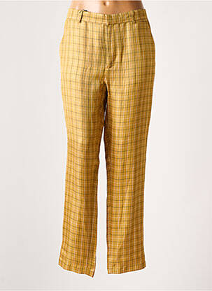 Pantalon droit jaune LEON & HARPER pour femme