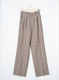 Pantalon large fermeture zippée sous rabat boutonné taille normale beige LAURENCE BRAS femme