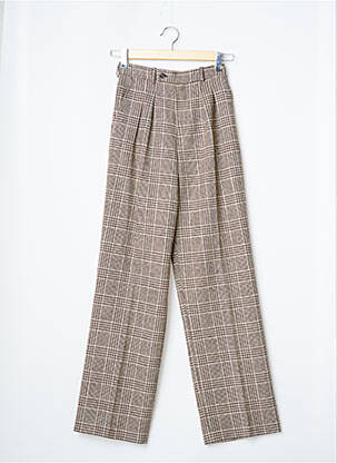 Pantalon large fermeture zippée sous rabat boutonné taille normale beige LAURENCE BRAS femme
