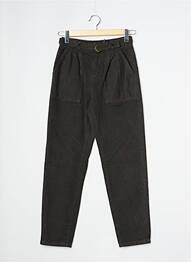 Pantalon large fermeture zippée sous rabat avec crochet taille normale gris INDEE femme