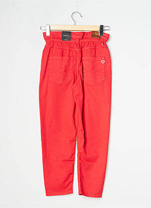 Jean coupe mom taille normale taille élastique rouge PLEASE fille