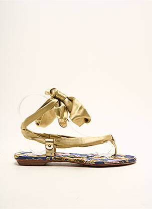 Tongs matière lisse talon plat jusqu'à 3cm or DIESEL femme
