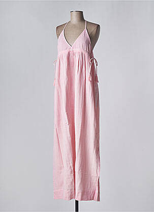 Robe longue coupe évasée fines bretelles rose NOTSHY femme