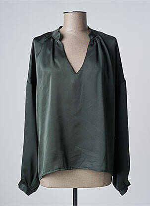 Blouse manches longues manches longues vert VINTAGE LOVE femme