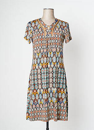 Robe mi-longue bleu CHRISTINE LAURE femme