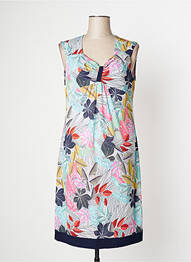 Robe mi-longue bleu CHRISTINE LAURE femme