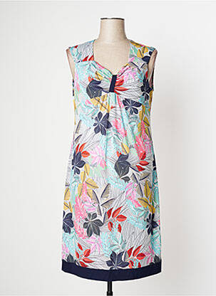 Robe mi-longue bleu CHRISTINE LAURE femme