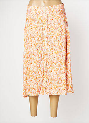 Jupe mi-longue coupe évasée orange SIGNE NATURE femme