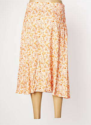 Jupe mi-longue coupe évasée orange SIGNE NATURE femme