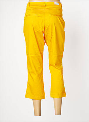 Pantacourt coupe droite taille normale jaune CHRISTINE LAURE femme