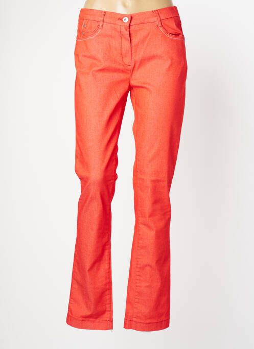 Pantalon slim taille élastique taille normale rouge CHRISTINE LAURE femme