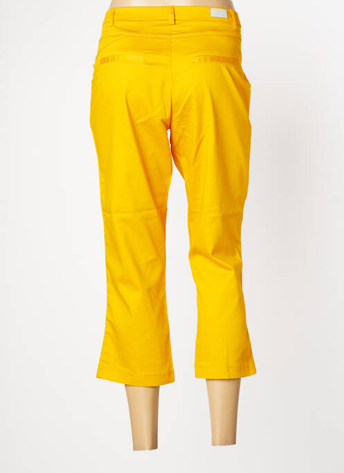 Pantacourt coupe droite taille normale jaune CHRISTINE LAURE femme