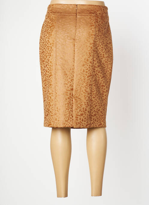 Jupe mi-longue marron GEVANA femme