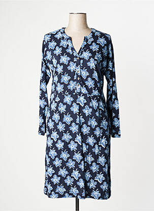 Robe mi-longue imprimé fleurs manches longues bleu WHITE STUFF femme