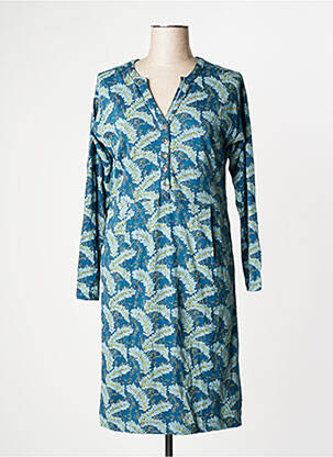 Robe mi-longue imprimé fantaisie manches longues bleu WHITE STUFF femme