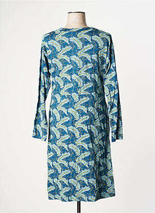 Robe mi-longue imprimé fantaisie manches longues bleu WHITE STUFF femme
