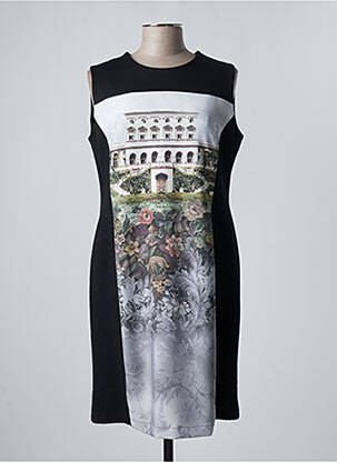 Robe mi-longue tissage crêpe sans manche noir ORKODE femme