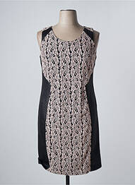 Robe mi-longue imprimé fantaisie sans manche noir PAUSE CAFE femme