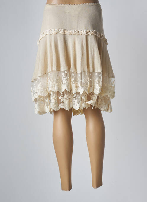 Jupe mi-longue coupe évasée beige MATIN BLANC femme