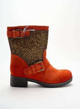 Bottines/Boots orange ILARIO FERUCCI pour femme