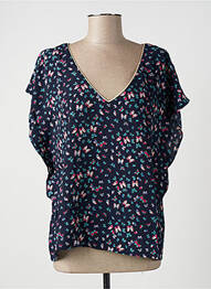 Blouse manches courtes manches courtes bleu VINTAGE LOOK femme