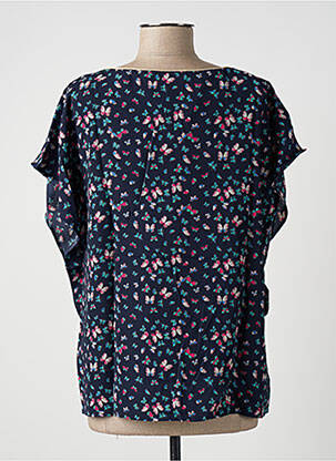 Blouse imprimé fantaisie manches courtes bleu VINTAGE LOOK femme