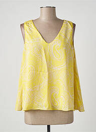Top col v sans manche jaune FRNCH femme