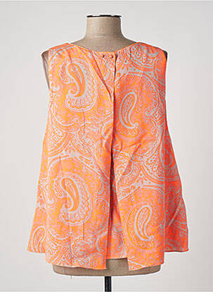 Top col v sans manche orange FRNCH femme