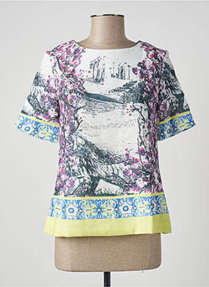 Blouse manches courtes manches courtes blanc LUCY & CO femme