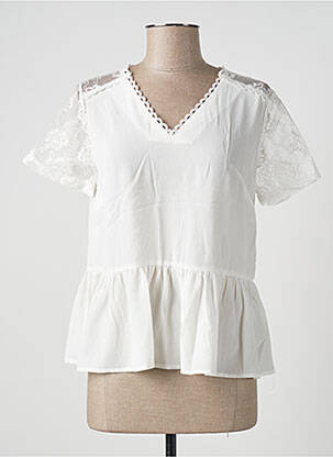 Blouse manches courtes manches courtes blanc NOEMIE & CO femme