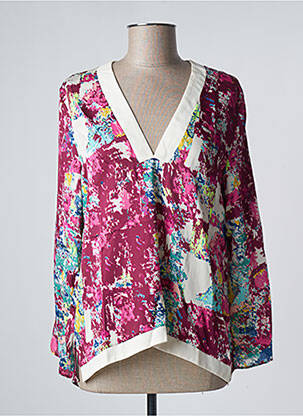 Blouse imprimé fleurs manches longues rouge SCARLET ROOS femme