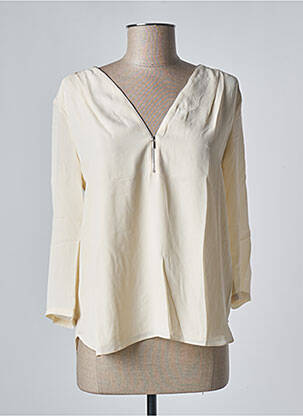 Top coupe fluide manches 3/4 beige LUCY & CO femme