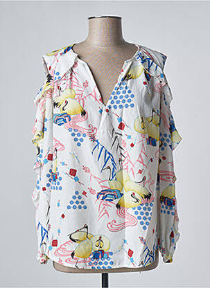 Blouse imprimé fleurs manches longues jaune JAD femme