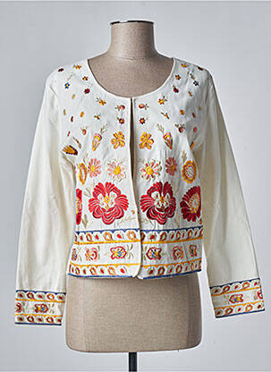 Veste casual col rond beige MISS KOO femme