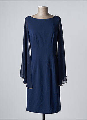 Robe mi-longue manches longues manches longues bleu ASHWI femme