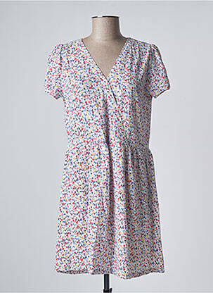Robe courte manches courtes manches courtes blanc LILI & LALA femme