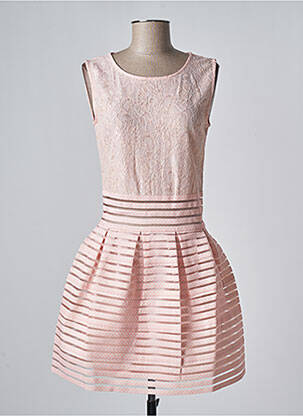 Robe courte coupe évasée sans manche rose CHOKLATE femme