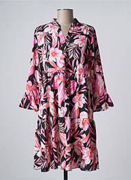 Robe courte manches 3/4 manches 3/4 rose JS MILLENIUM femme