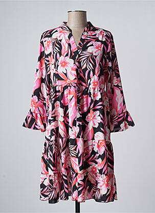 Robe courte manches 3/4 manches 3/4 rose JS MILLENIUM femme