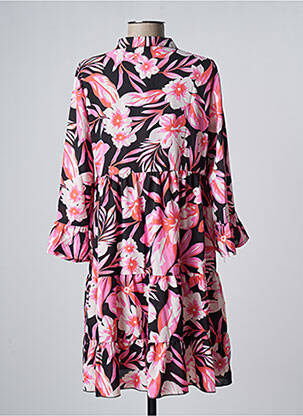 Robe courte manches 3/4 manches 3/4 rose JS MILLENIUM femme