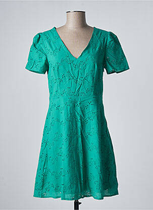 Robe courte manches courtes manches courtes vert LOVIE & CO femme